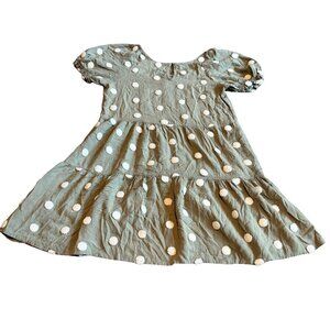 Bohme Sage Green White Polka Dot Print Dress A-Line Short Sleeve Size Medium